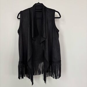 Montana Co. Black Vest With Tassels Size M